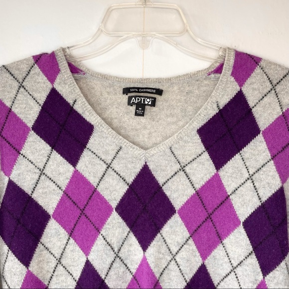 Apt. 9 Argyle Cashmere Sweater - Picture 3 of 7